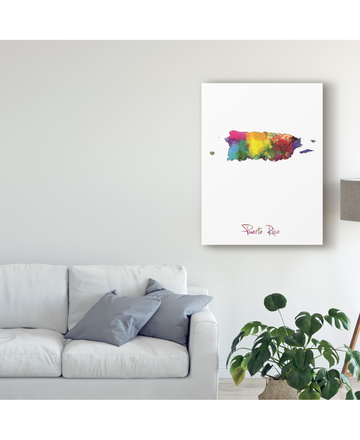 Michael Tompsett Puerto Rico Watercolor Map Ii Canvas Art -