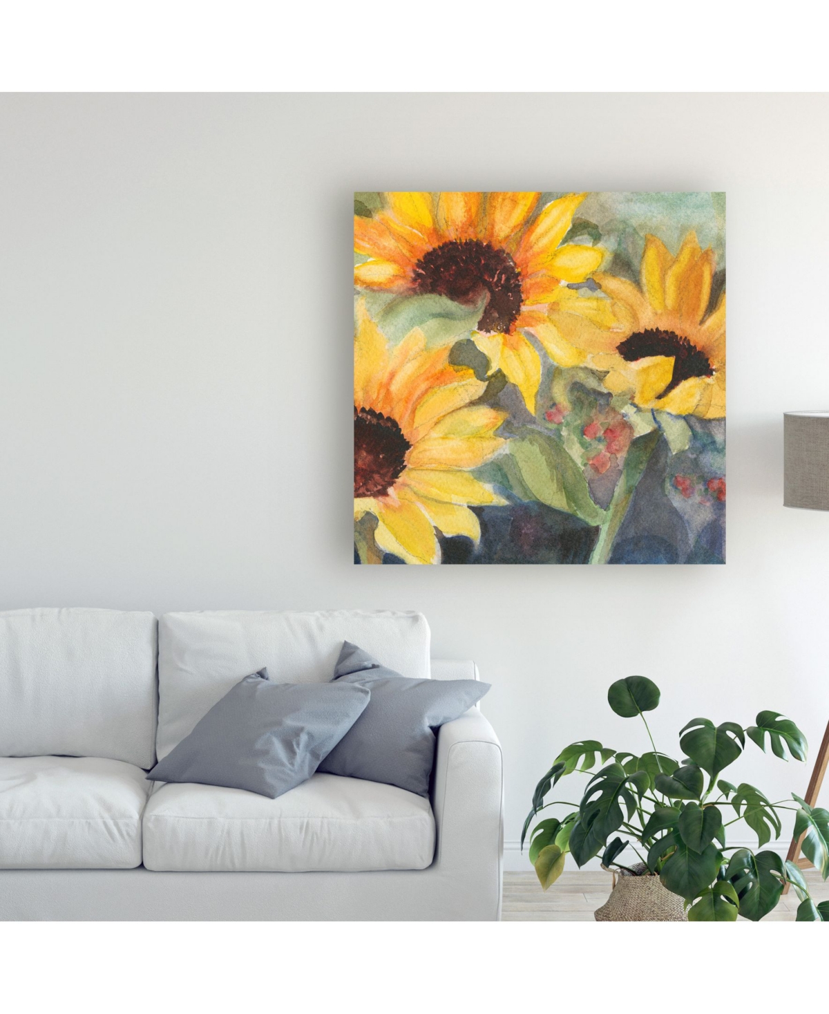 Sandra Iafrate Sunflowers in Watercolor Ii Canvas Art -