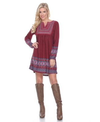 embroidered sweater dress