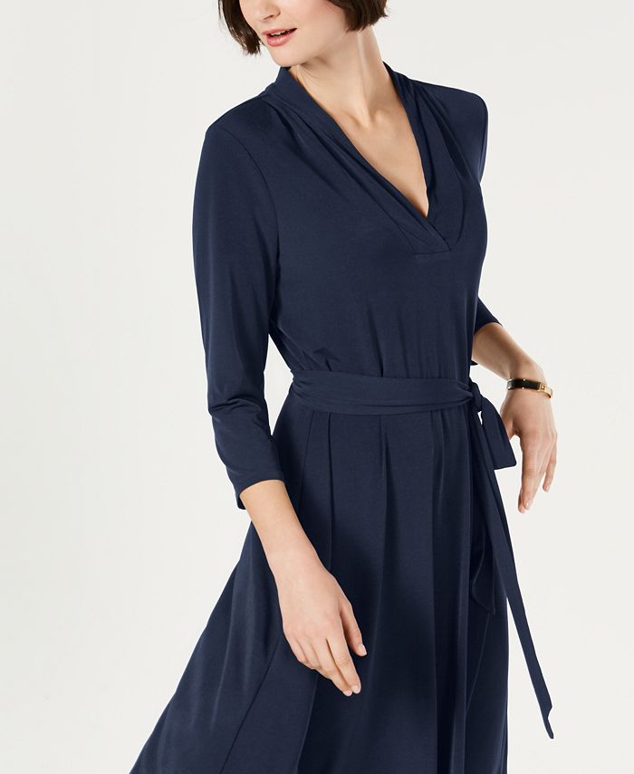 Charter Club 3/4-Sleeve Midi Dress, Created for Macy's - Macy's