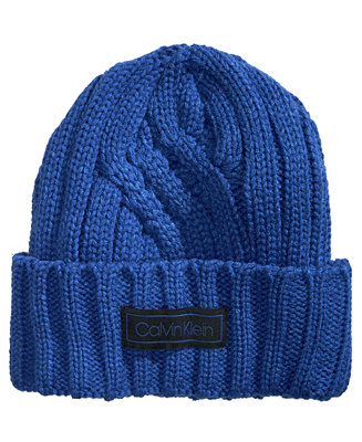 Calvin Klein Men's Crossroad Cable-Knit Hat - Macy's