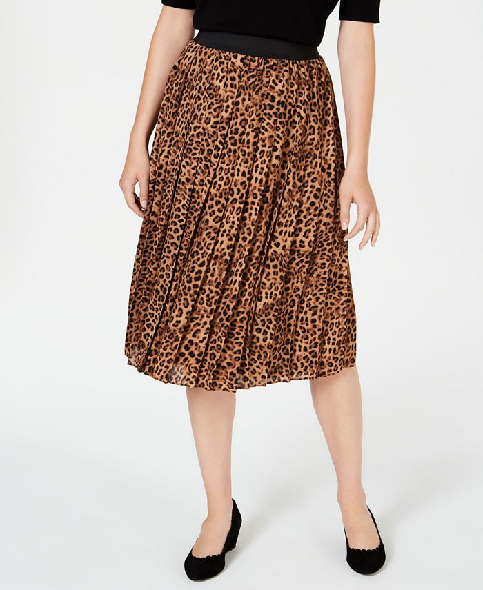 Charter Club Petite Printed Pleated A-Line Skirt, Created for Macy's ...
