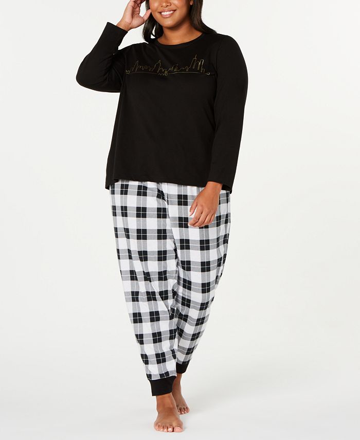 Family Pajamas Matching Plus Size NYC Skyline Pajama Set, Created for