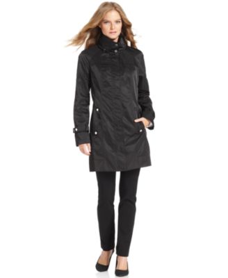 calvin klein women's long packable anorak jacket