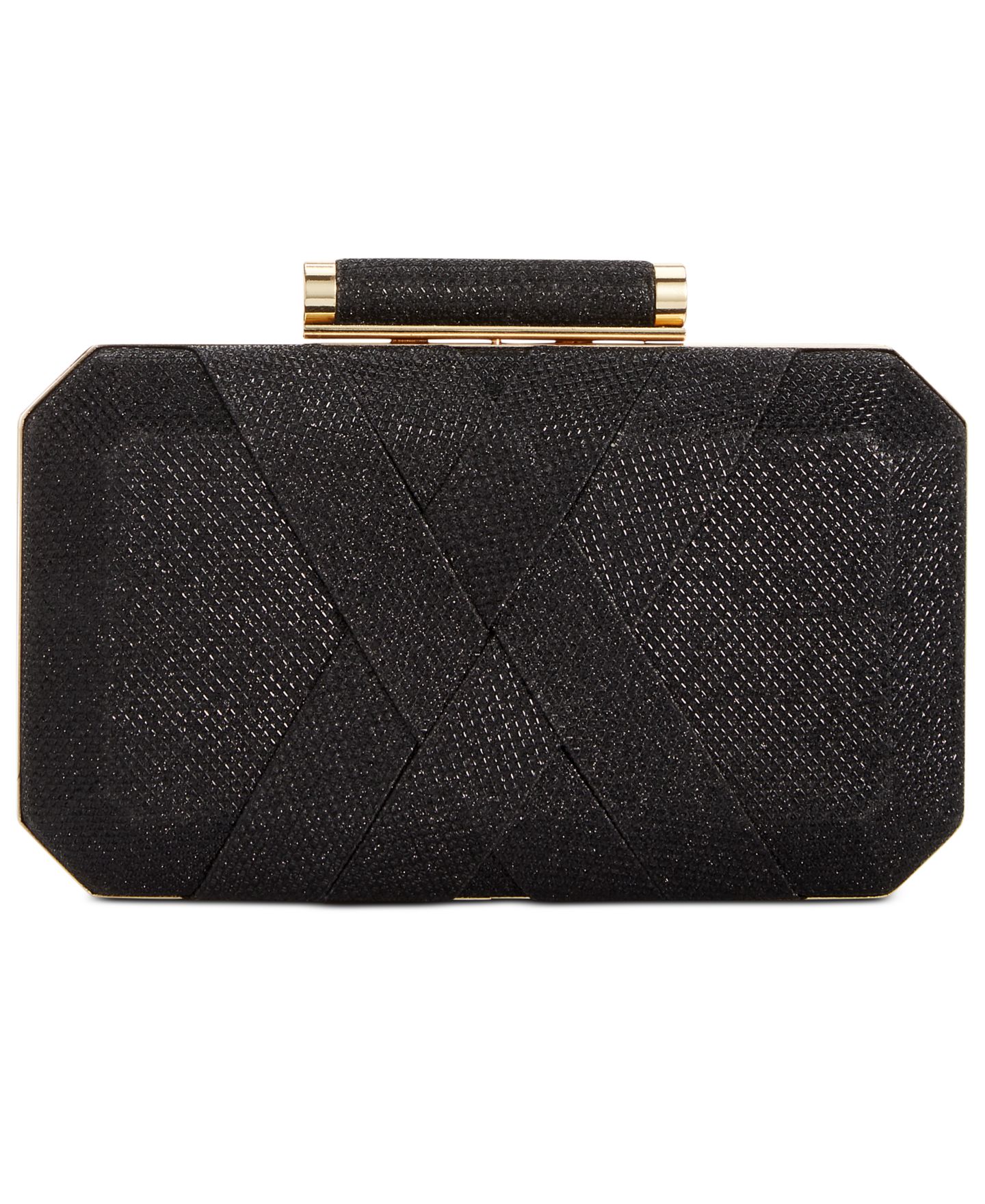 Женский клатч I.N.C. International Concepts Lindsayy XX Lurex Clutch, цвет: Чёрный / Золотой — фото 1