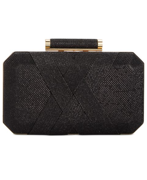 Женский клатч I.N.C. International Concepts Lindsayy XX Lurex Clutch, цвет: Чёрный / Золотой