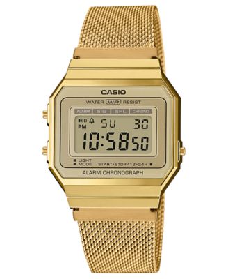 Casio Unisex Gold Tone Stainless Steel Mesh Bracelet Watch 35.5mm Macy s