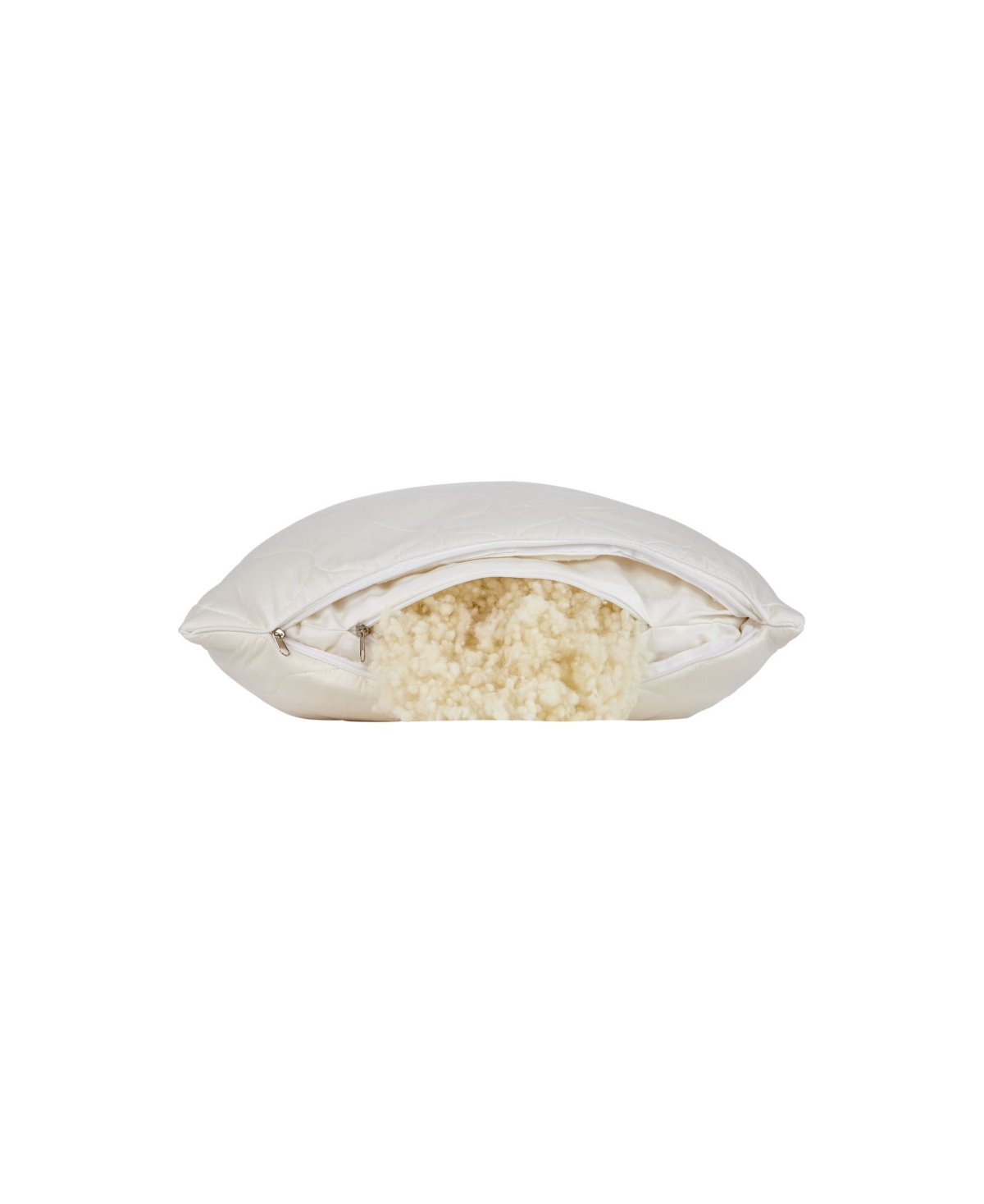 Sleep & Beyond Mywoolly, Natural, Adjustable and Washable Side Wool Pillow, - Off-white