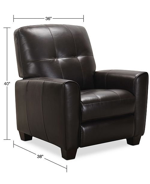 Furniture Kaleb Tufted Leather Recliner, Created for Macy's & Reviews