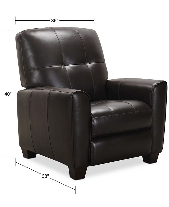 Furniture Kaleb Tufted Leather Recliner, Created for Macy&#39;s & Reviews - Recliners - Furniture ...
