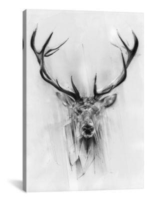 Red Deer by Alexis Marcou Wrapped Canvas Print - 40" x 26"