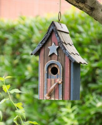 Hanging Distressed Solid Wood Garden Birdhouse