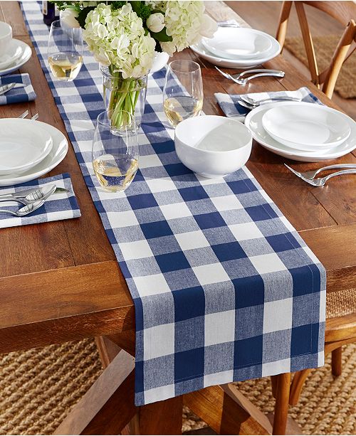 Elrene Farmhouse Living Buffalo Check Table Runner Reviews Table Linens Dining Macy S