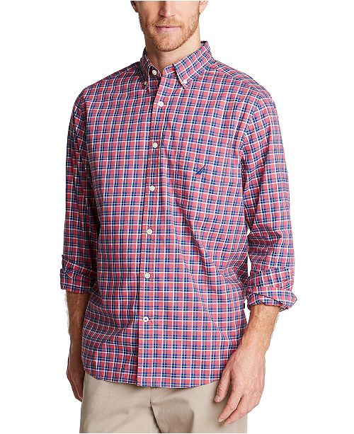 Nautica Men S Classic Fit Blue Sail Casual Plaid Shirt Created
