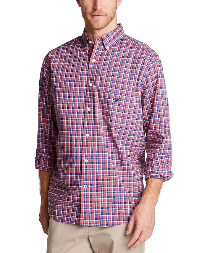 Nautica Men's ClassicFit Blue Sail Casual Plaid Shirt, Created for