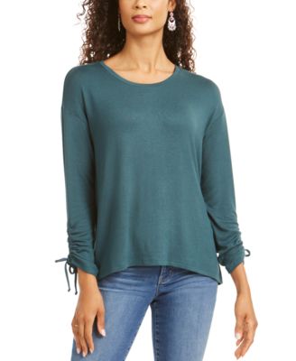 Style & Co - Drawstring Tie-Cuff Top