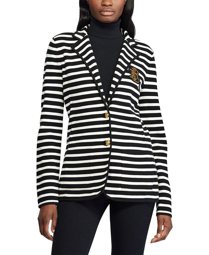 Lauren Ralph Lauren Stripe-Print Sweater-Knit Blazer & Reviews - Jackets &  Blazers - Women - Macy's