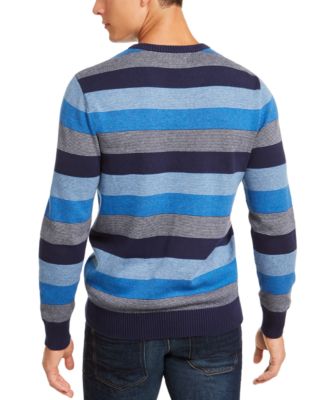 Club Room Men's Stripe V-Neck Sweater, Created For Macy's & Reviews ...