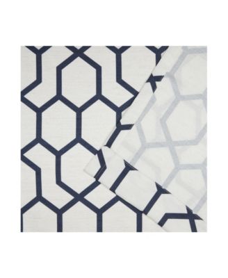Hexa Geometric Print Hidden Tab Top Curtain Panel Pair, 54" X 96"