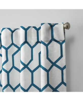 Hexa Geometric Print Hidden Tab Top Curtain Panel Pair, 54" X 96"