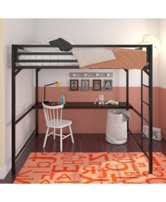 Mason Metal Full Loft Bed with Desk