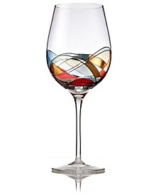 Jumbo Wine Glasses with Hand Painted Design, Set of 2