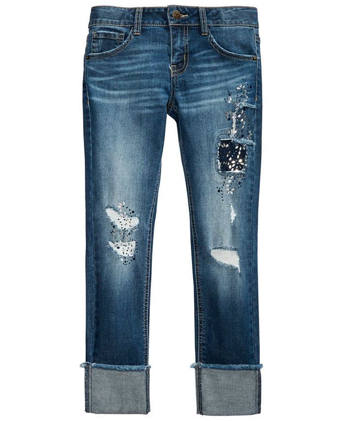 Imperial Star Big Girls Ripped Patched Jeans - Macy's