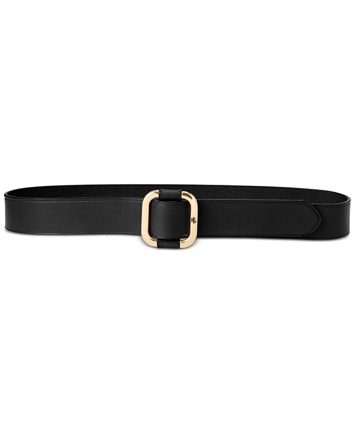 Black & Gold Leather Suit Belt With a Sectioned Buckle