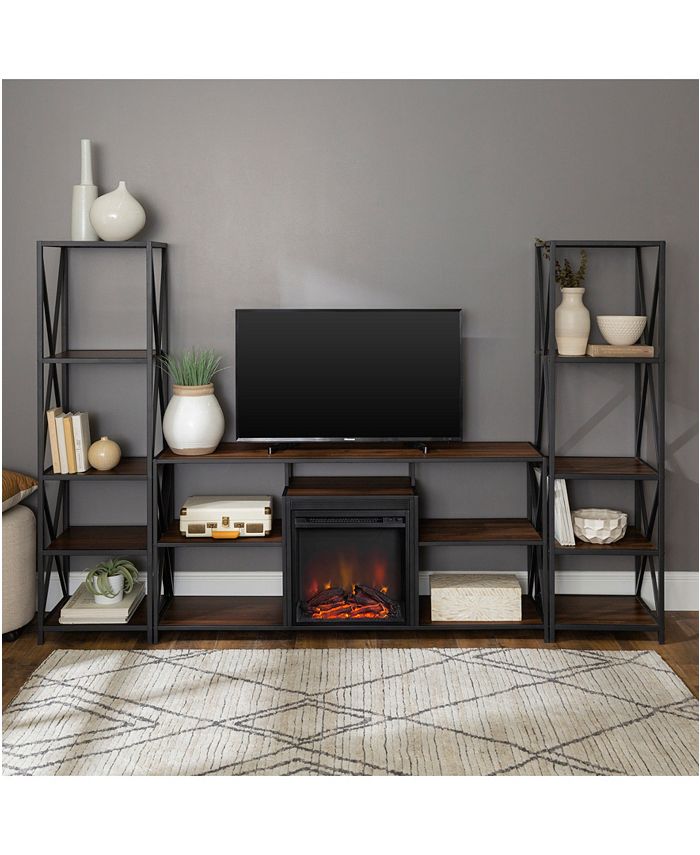 Walker Edison 3 Piece Fireplace TV Stand Set Macy's