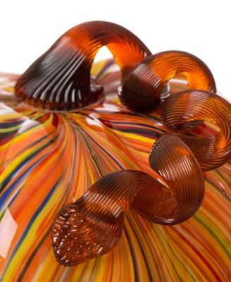 Striped Glass Large Pumpkin