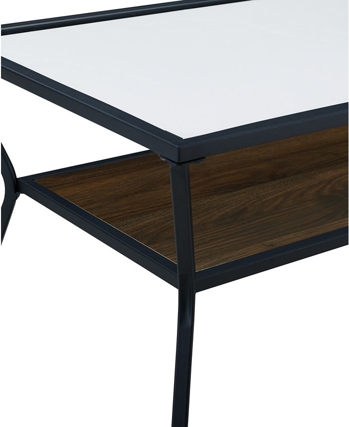 Walker Edison Modern Metal and Glass Coffee Table Macy's