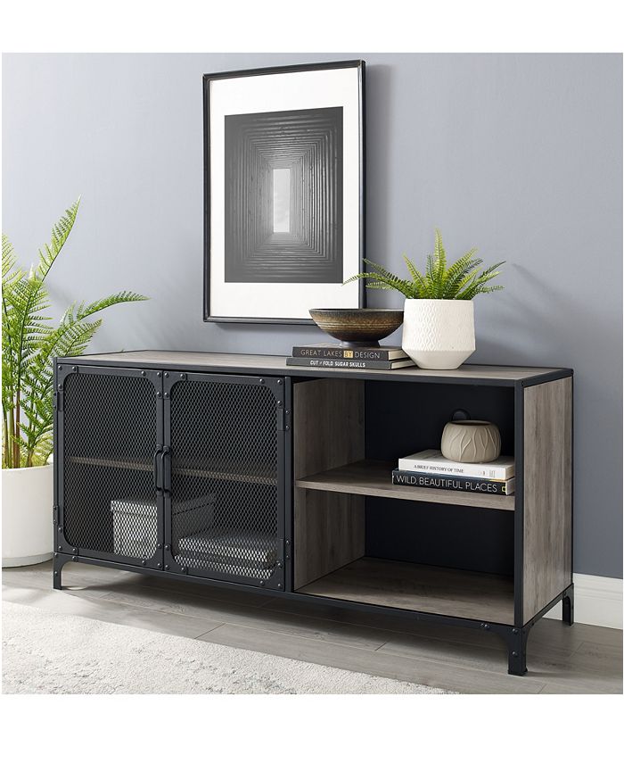 Walker Edison CLOSEOUT Industrial Metal and Wood TV Stand Macy's