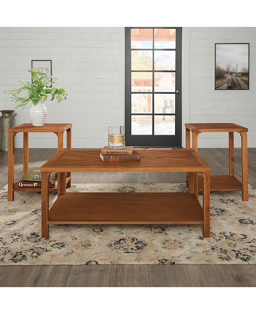 Walker Edison 3 Piece Modern Farmhouse Accent Table Set Reviews