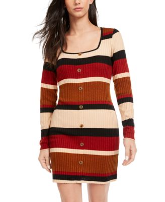 Ultra Flirt Juniors' Striped Button 