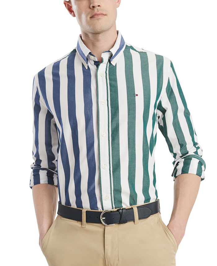 Tommy Hilfiger Men's Classic-Fit Maiden Striped Shirt, for - Macy's