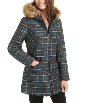 Celebrity Pink - Juniors' Faux-Fur-Trim Hooded Puffer Coat