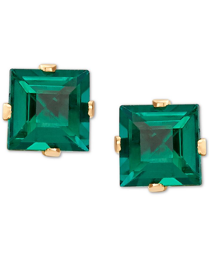 Lab created emerald stud earrings Clearance
