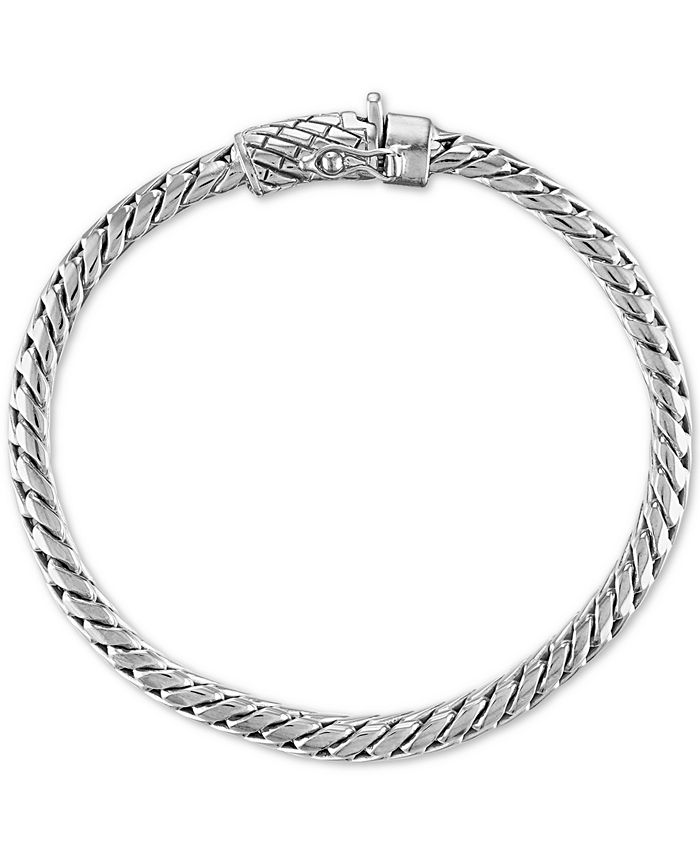 Esquire Men's Jewelry Heavy Serpentine Link Bracelet in 14k Gold-Plated ...