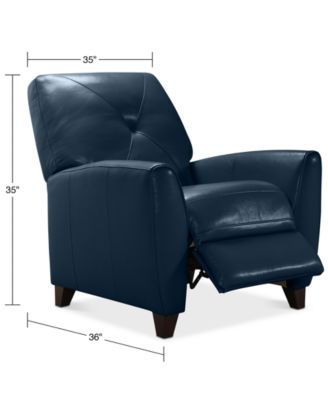 Myia Tufted Back Leather Pushback Recliner, Created for Macy's
