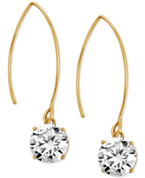 image of Essentials Cubic Zirconia Wire Drop Fine Silver Plate Earrings