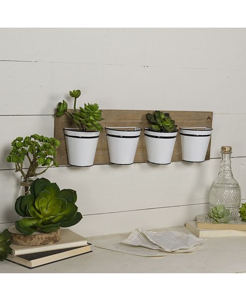 Vip Home Garden Multi Wood Planter With Metal Buckets