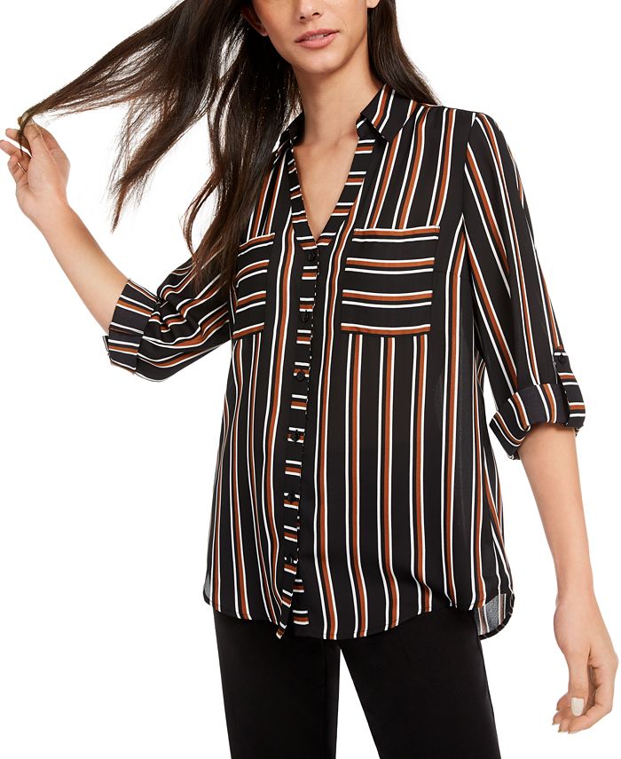 Black and white striped top shirt juniors