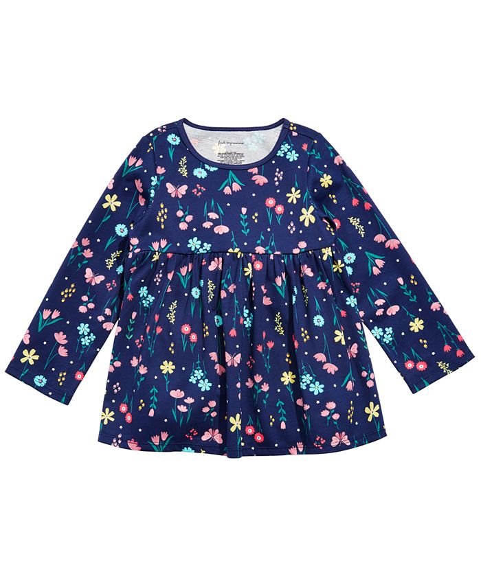 First Impressions Toddler Girls Cotton Floral-Print Tunic, Created for ...