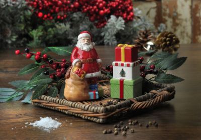 Christmas Tree Santa and Gift Box Salt & Pepper Set