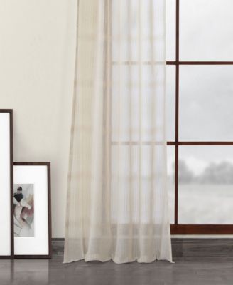 Polaris Geometric Patterned Faux Linen Sheer Curtain