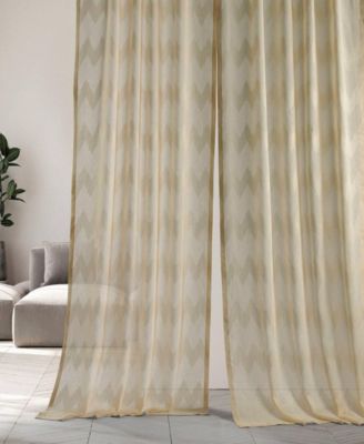 Sirius Striped Patterned Faux Linen Sheer Curtain