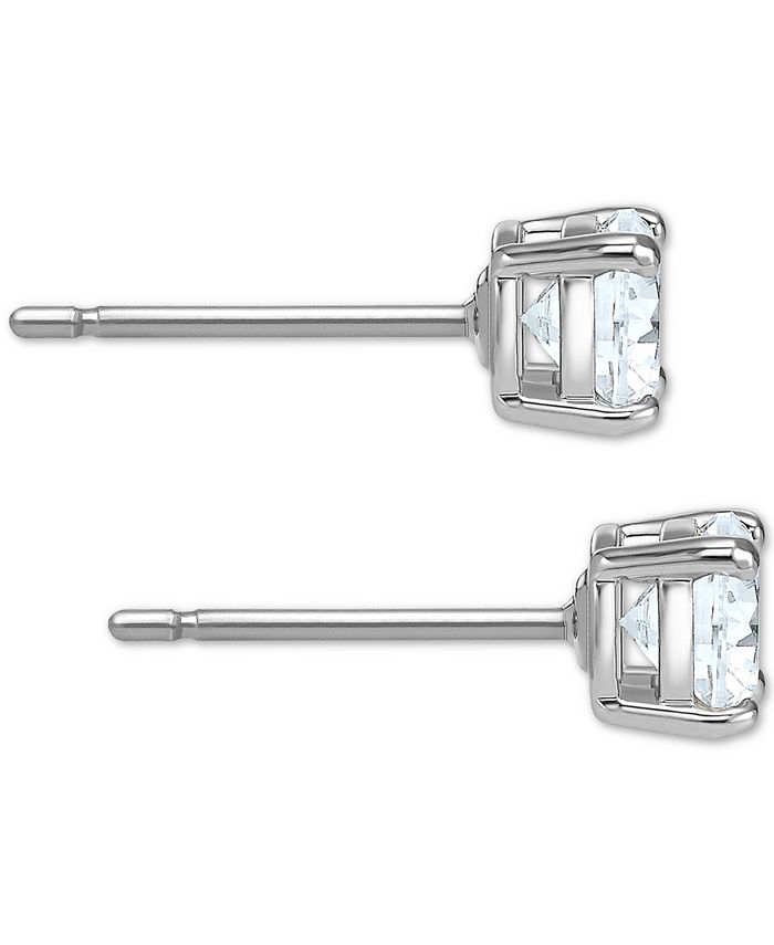 Swarovski Silver-Tone Cubic Zirconia Stud Earrings - Macy's