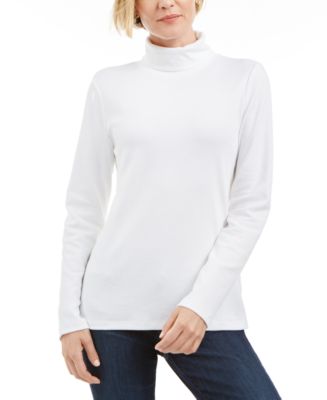 Karen Scott Petite Cotton Turtleneck Top, Created for Macy's - Macy's