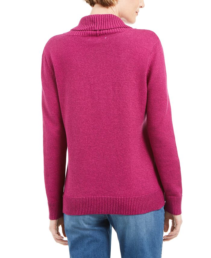 Karen Scott Cotton Marled Shawl-Collar Sweater, Created for Macy's - Macy's