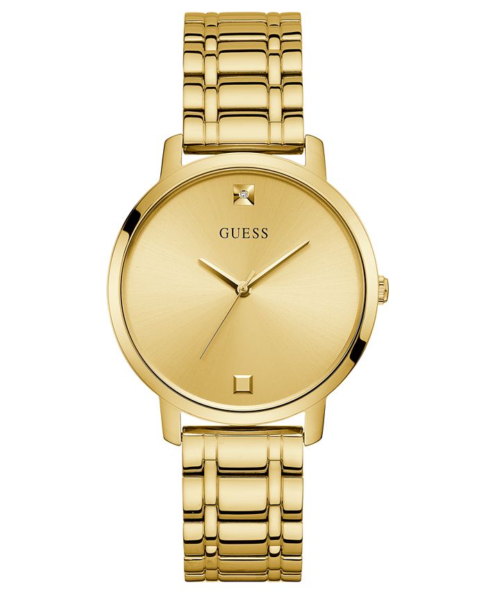 GUESS - Women's Diamond-Accent Gold-Tone Stainless Steel Bracelet Watch 40mm